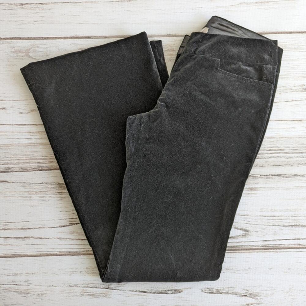 H&M Bootcut Black Velvet Trousers Sz 6